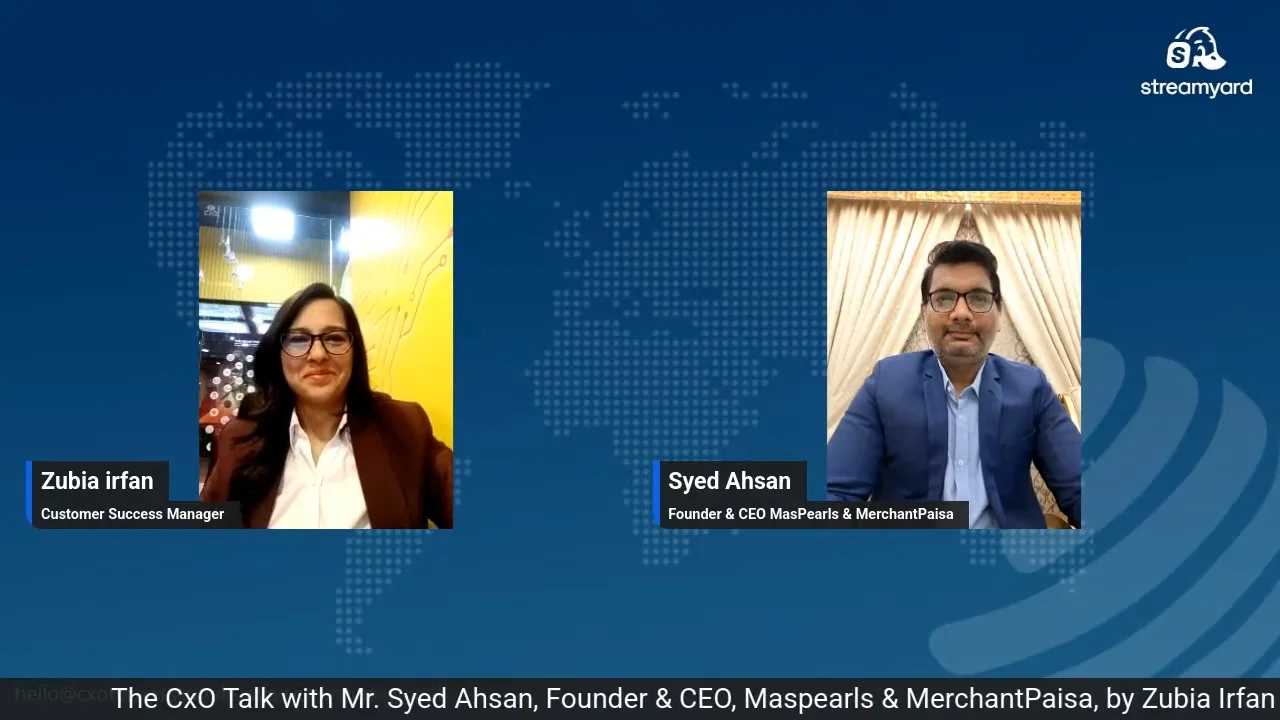 Zubia Irfan interviewing Syed Ahsan on The CxO Talk